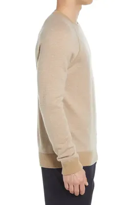 Vince Vince Bird's Eye Wool & Cashmere Pullover in New Camel/Pearl — Men Autumn beige Tops