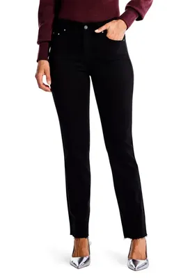 NIC+ZOE NIC+ZOE Ankle Straight Leg Jeans in Black Denim — Women Winter black Pants