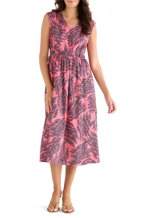 NIC+ZOE NIC+ZOE Blush of Spring Dierdre Sleeveless Stretch Cotton Midi Dress in Pink Multi — Women Spring pink Dresses