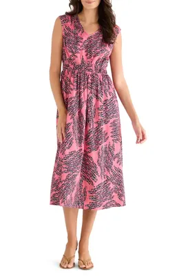 NIC+ZOE NIC+ZOE Blush of Spring Dierdre Sleeveless Stretch Cotton Midi Dress in Pink Multi — Women Spring pink Dresses