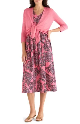 NIC+ZOE NIC+ZOE Blush of Spring Dierdre Sleeveless Stretch Cotton Midi Dress in Pink Multi — Women Spring pink Dresses