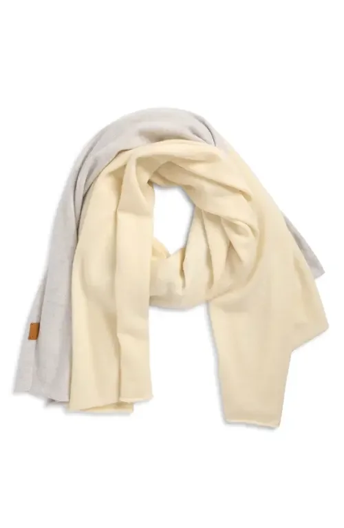 Vince Vince Boiled Cashmere Border Wrap Scarf in Ivory — Women Autumn ivory Accessories