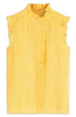 Boden Boden Sleeveless Linen Top in Sunshine Yellow Chambray — Women Spring yellow Tops