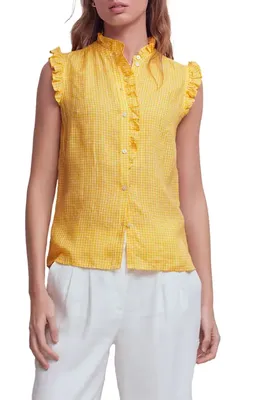 Boden Boden Sleeveless Linen Top in Sunshine Yellow Chambray — Women Spring yellow Tops