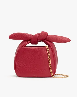 Cuyana Tiny Bow Bag - Raspberry / One Size in red — Winter red Hand Bags