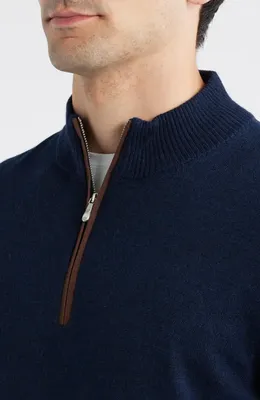 johnnie-O johnnie-O Raynor Merino Wool Quarter Zip Sweater in Navy — Men Winter navy Tops