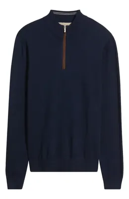 johnnie-O johnnie-O Raynor Merino Wool Quarter Zip Sweater in Navy — Men Winter navy Tops