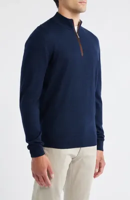johnnie-O johnnie-O Raynor Merino Wool Quarter Zip Sweater in Navy — Men Winter navy Tops