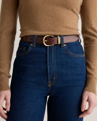 Quince Quince | Women's Allegra European Leather Belt in Espresso Brown — Women Autumn chocolate Belts