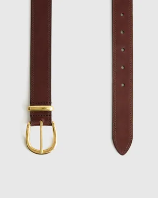 Quince Quince | Women's Allegra European Leather Belt in Espresso Brown — Women Autumn chocolate Belts