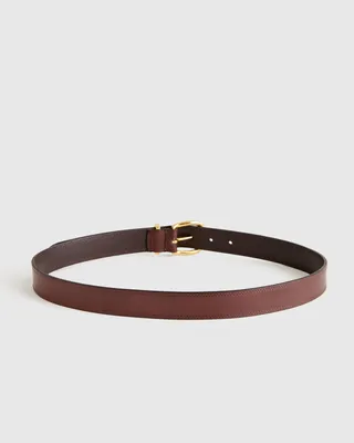 Quince Quince | Women's Allegra European Leather Belt in Espresso Brown — Women Autumn chocolate Belts