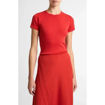 Vince Vince Shrunken '90s T-Shirt in Poppy — Women Spring red Tops