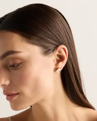 Quince Quince Women's 14K Gold Lab Grown Diamond Statement Emerald Studs 6ctw in Yellow Gold — Women Spring gold Accessories