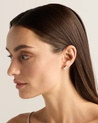 Quince Quince Women's 14K Gold Lab Grown Diamond Statement Emerald Studs 6ctw in Yellow Gold — Women Spring gold Accessories