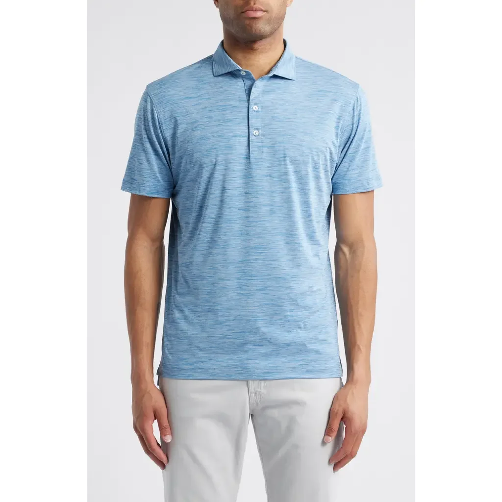 johnnie-O johnnie-O Huron PREP-FORMANCE Polo in Barrels Blue — Men Summer silver Tops
