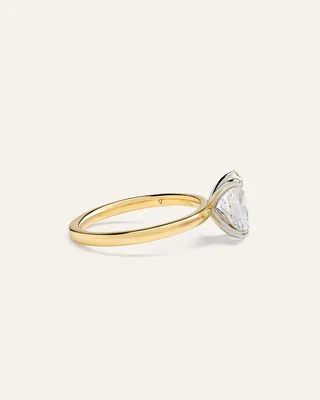 Quince Quince Women's Lab Grown Diamond Oval Comfort Fit Engagement Ring 2ct in Yellow Gold — Women Spring white Accessories