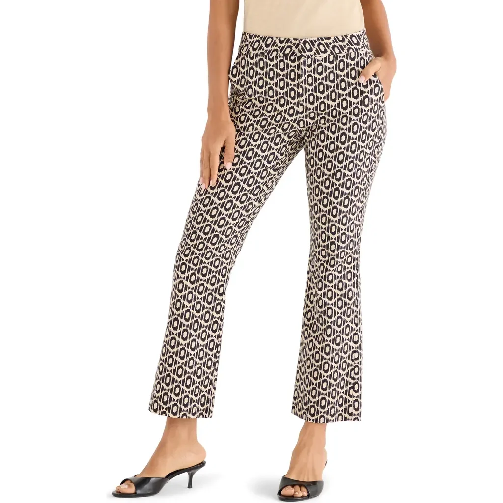NIC+ZOE NIC+ZOE Lacy Diamond Plaza Ankle Pants in Black Multi — Women Summer black Pants