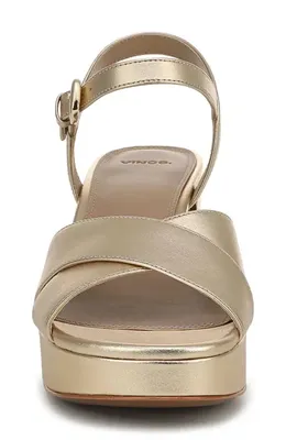 Vince Vince Ericka Ankle Strap Platform Sandal in Champagne Leather — Women Spring beige Shoes