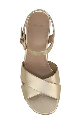 Vince Vince Ericka Ankle Strap Platform Sandal in Champagne Leather — Women Spring beige Shoes