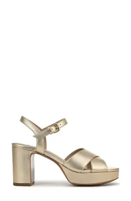 Vince Vince Ericka Ankle Strap Platform Sandal in Champagne Leather — Women Spring beige Shoes
