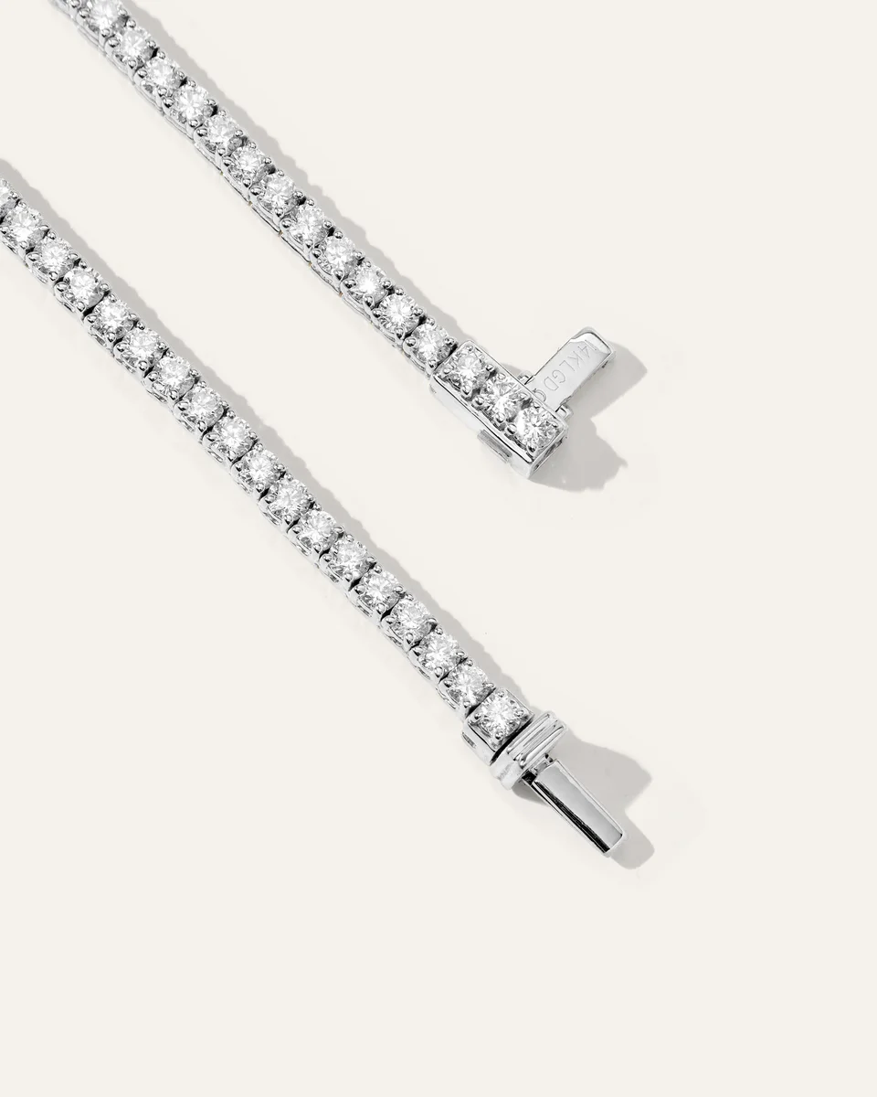Quince Quince Women's 14K Gold Lab Grown Diamond Tennis Necklace 7ctw in White Gold — Women Summer white Accessories