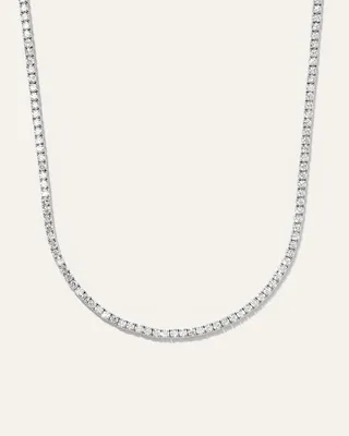 Quince Quince Women's 14K Gold Lab Grown Diamond Tennis Necklace 7ctw in White Gold — Women Summer white Accessories