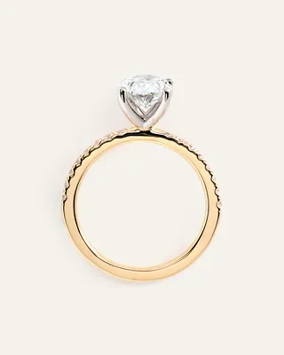Quince Quince | Women's Lab Grown Diamond Oval Petite Pave Engagement Ring 2.5ct in Yellow Gold — Women Spring gold Accessories
