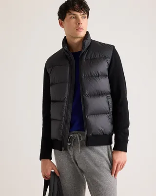 Quince Quince | Men's Mixed Media Down and Cashmere Jacket in Black — Men Winter black Down Jackets