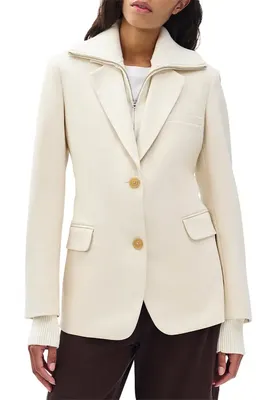 rag & bone rag & bone Frank Ponte Knit Blazer in Turtledove — Women Spring white Blazers