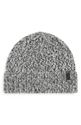 Vince Vince Brushed Marled Cashmere Cuffed Hat in Black — Men Winter grey Accessories