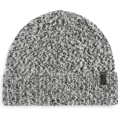 Vince Vince Brushed Marled Cashmere Cuffed Hat in Black — Men Winter grey Accessories