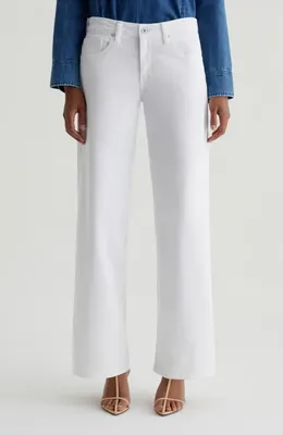 AG AG Adria Low Rise Relaxed Wide Leg Jeans in Gallery White — Women Winter white Pants