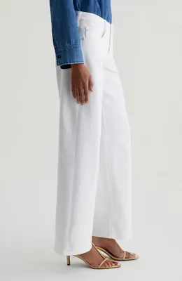 AG AG Adria Low Rise Relaxed Wide Leg Jeans in Gallery White — Women Winter white Pants