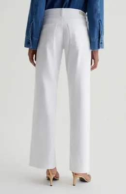 AG AG Adria Low Rise Relaxed Wide Leg Jeans in Gallery White — Women Winter white Pants