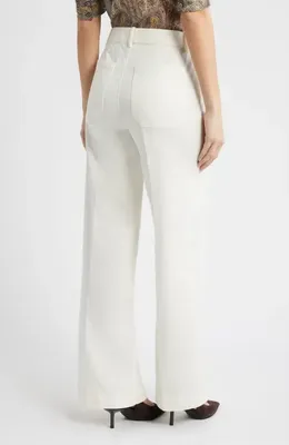FRAME FRAME The Modernist High Waist Straight Leg Pants in Cream — Women Winter white Pants