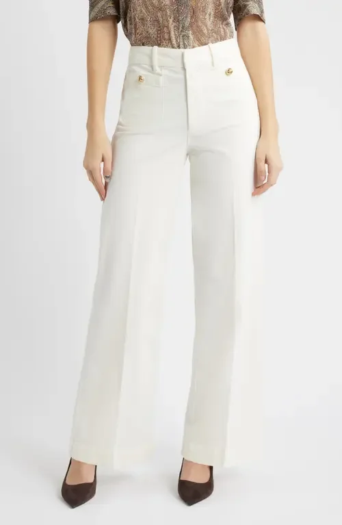 FRAME FRAME The Modernist High Waist Straight Leg Pants in Cream — Women Winter white Pants