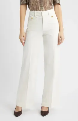 FRAME FRAME The Modernist High Waist Straight Leg Pants in Cream — Women Winter white Pants