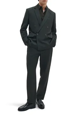rag & bone rag & bone Butler Double Breasted Wool Blend Blazer in Charcoal Green — Men Winter black Outerwear