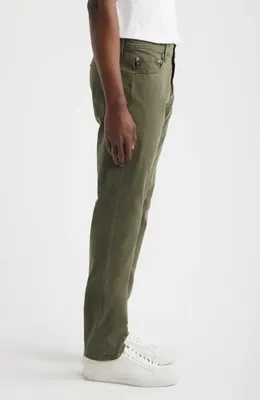 AG AG Everett Stretch Sateen Slim Straight Pants in Sulfur Fern Springs — Men Autumn green Pants