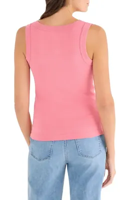 NIC+ZOE NIC+ZOE Perfect Knit Rib Scoop Neck Tank in Raspberry — Women Spring pink Tops