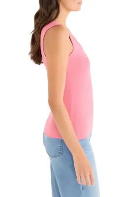 NIC+ZOE NIC+ZOE Perfect Knit Rib Scoop Neck Tank in Raspberry — Women Spring pink Tops