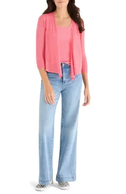 NIC+ZOE NIC+ZOE Perfect Knit Rib Scoop Neck Tank in Raspberry — Women Spring pink Tops