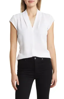 NIC+ZOE NIC+ZOE Day to Night Cap Sleeve Top in Paper White — Women Winter white Tops