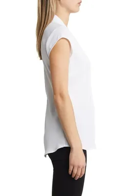 NIC+ZOE NIC+ZOE Day to Night Cap Sleeve Top in Paper White — Women Winter white Tops