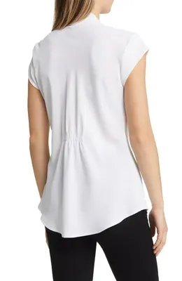 NIC+ZOE NIC+ZOE Day to Night Cap Sleeve Top in Paper White — Women Winter white Tops
