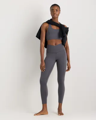 Quince Quince | Women's Ultra-Form High-Rise Crossover Legging in Dark Coal — Women Summer brown Athletic Pants