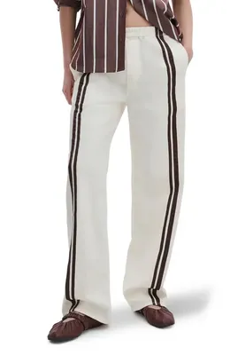 rag & bone rag & bone Featherweight Logan Pull-On Wide Leg Track Pants in Ecru Sport — Women Spring ivory Pants