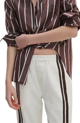 rag & bone rag & bone Featherweight Logan Pull-On Wide Leg Track Pants in Ecru Sport — Women Spring ivory Pants