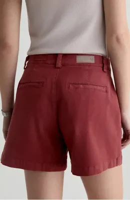 AG AG Jude Stretch Twill Shorts in Adobe Clay — Women Autumn burgundy Shorts