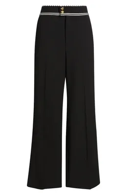 FRAME FRAME Prim Contrast Piping Pants in Black — Women Winter black Trousers & Chinos